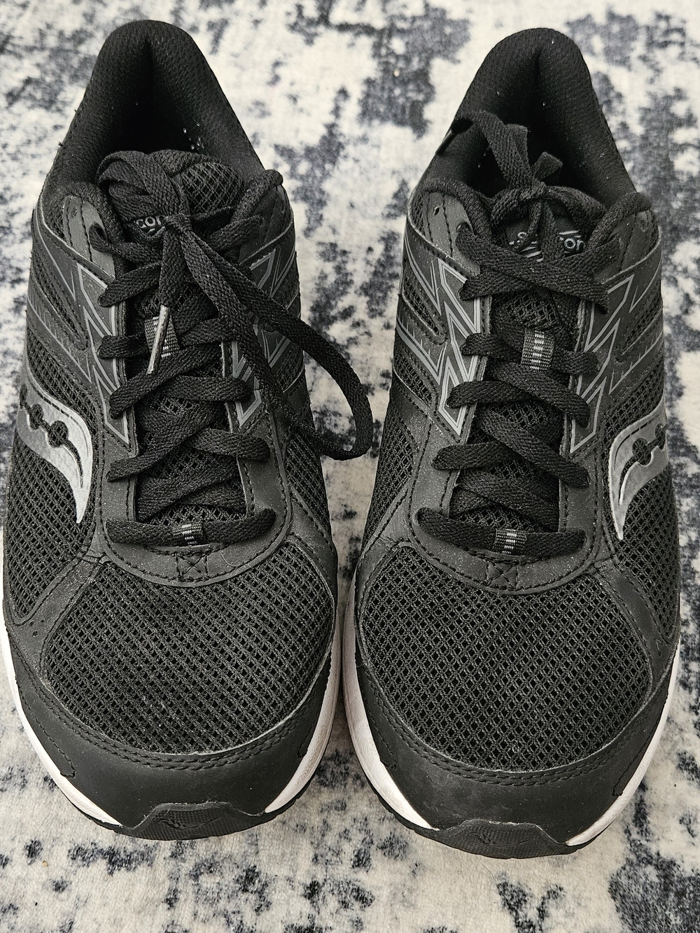 Saucony Men’s Black Athletic Running Shoes with Silver Accents